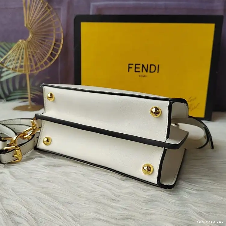Affordable White Nappa Bag Fendi Peekaboo ISeeU Petite In Leather 0701
